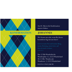 Konfirmation - Modernes Muster - Blau