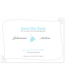 Hochzeitsglocken in Blau - Save the Date