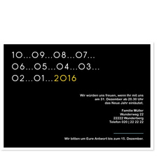 Silvester Countdown - Schwarz