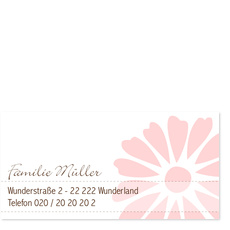 Adressaufkleber - Taufe Gerbera - Rosa