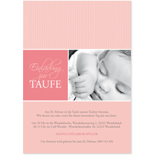 Taufe - Gestreiftes Rosa