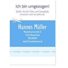 Neues Heim - Visitenkarte Blau