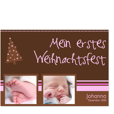 Erstes Weihnachtsfest - Streifen Rosa
