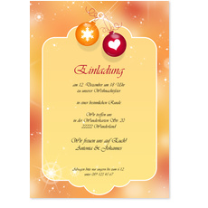 Einladung - Bunte Weihnachtskugeln