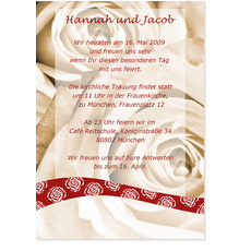 Hochzeitseinladung: Rosen