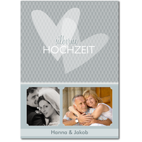 Zwei Herzen in Silbergrau