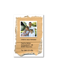 Kartonschnipsel: Neue Adresse