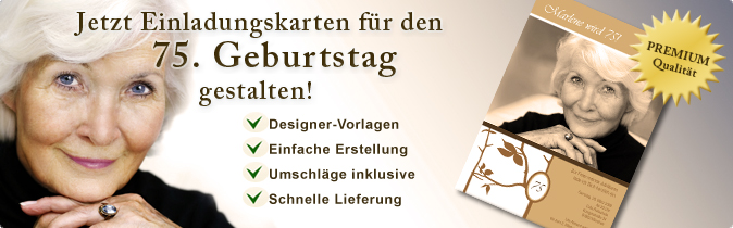 Einladungskarten Geburtstag 75, Einladungskarte Geburtstag 75