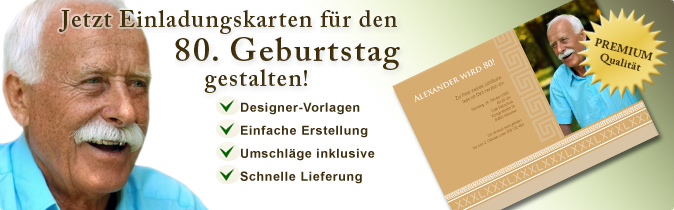 Einladungskarten Geburtstag 80, Einladungskarte Geburtstag 80