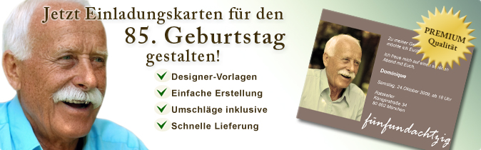 Einladungskarten Geburtstag 85, Einladungskarte Geburtstag 85
