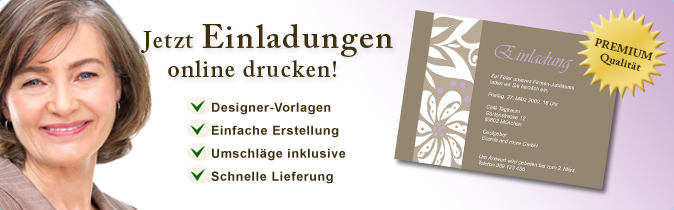 Einladung online drucken
