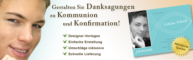 Danksagungskarten Kommunion