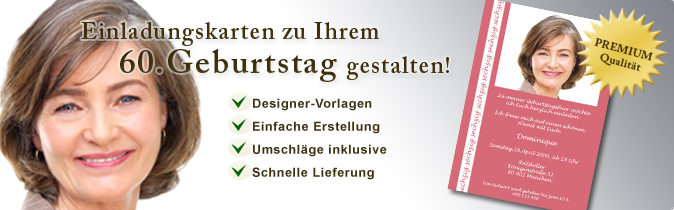 Einladungskarten zum Geburtstag: 60 Jahre