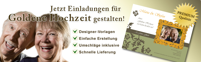 Einladungskarten Goldene Hochzeit