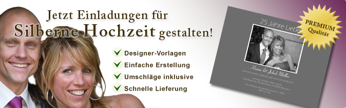 Einzigartige Silberne Hochzeit: Einladung gestalten
