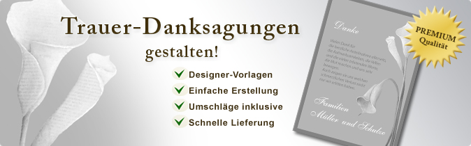 Trauerfall Danksagung, Trauerfall Danksagungen