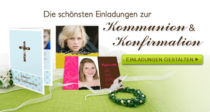 Einladungen zur Kommunion und Konfirmation