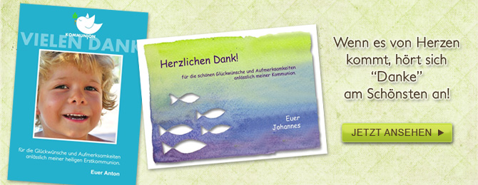 Dankeskarten zur Kommunion