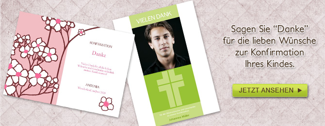 Dankeskarten zur Konfirmation
