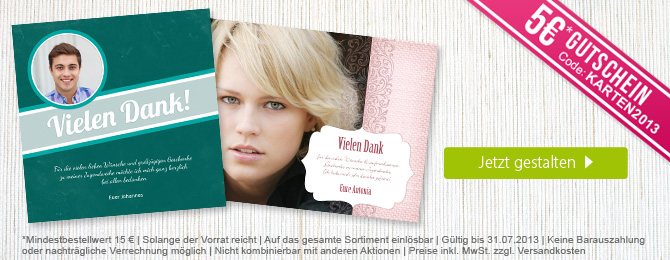 Dankeskarten zur Jugendweihe